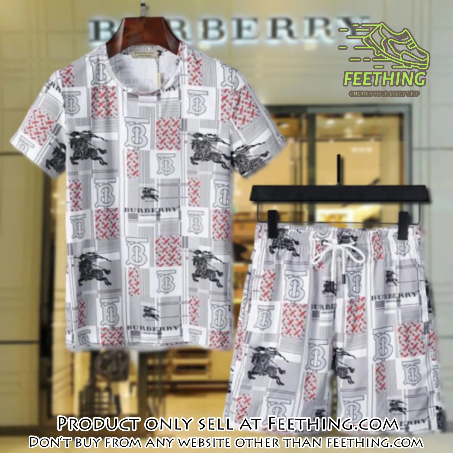 Burberry combo unisex tshirt & short limited luxury outfit cts1031 ft4805293